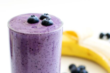 Breakfast Banana Blueberry Smoothie Recipe - dairy-free, plant-based, allergy-friendly, and delicious! A sample from Go Dairy Free The Ultimate Guide and Cookbook