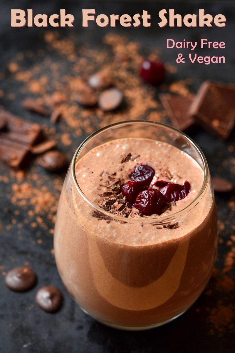 Black Forest Shake Recipe - Chocolate-Covered Cherry Dairy-Free and Vegan Milkshake