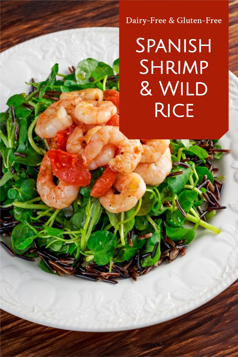 Spanish Shrimp & Wild Rice Recipe with Smoked Paprika, Garlic, and Fresh Tomatoes - naturally dairy-free, gluten-free, soy-free, and nut-free dinner