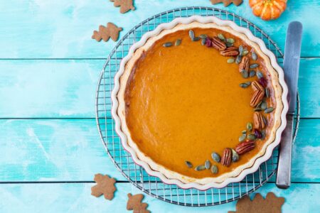 Dairy-Free Tofu Pumpkin Pie Recipe with allergen and special diet options for all.