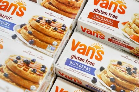 Van's Gluten-Free Frozen Waffles Reviews and Info - dairy-free, nut-free, egg-free, vegan - available in four flavors: Original, Blueberry, Apple Cinnamon, Ancient Grain.
