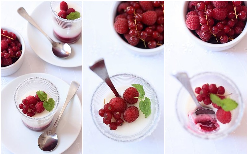 Dairy-Free Almond Milk Panna Cotta Recipe with Berry Puree on the bottom!