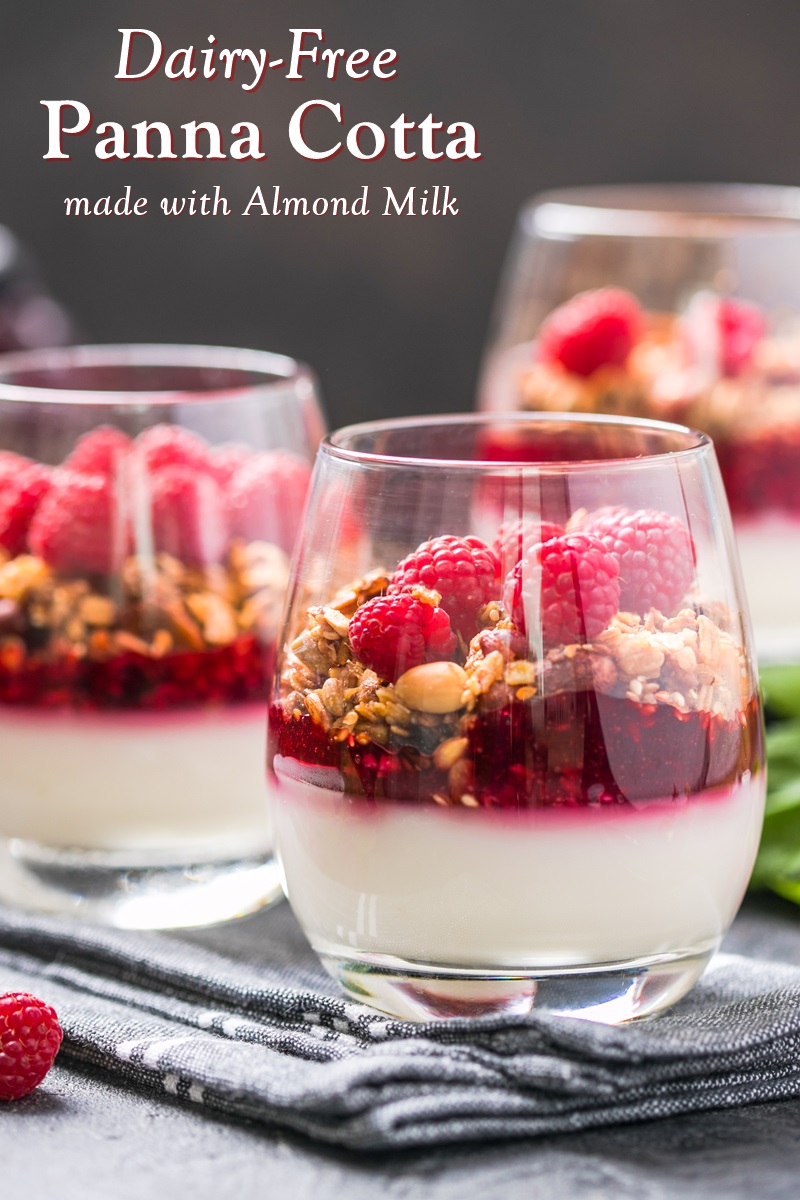 Dairy-Free Almond Milk Panna Cotta Recipe with fresh berry puree