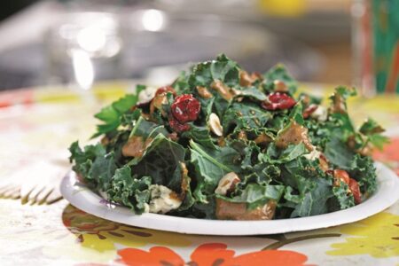 Nutritious Kale Salad with Hazelnut-Balsamic Dressing