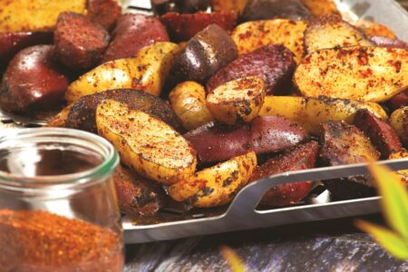 Grilled Fingerling Potatoes with Spud Rub! A dairy-free, gluten-free, vegan recipe
