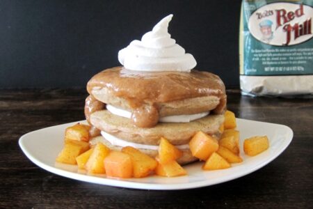 Cinnamon Peaches and Creme Pancakes (Dairy-Free, Gluten-Free, Allergy-Friendly)