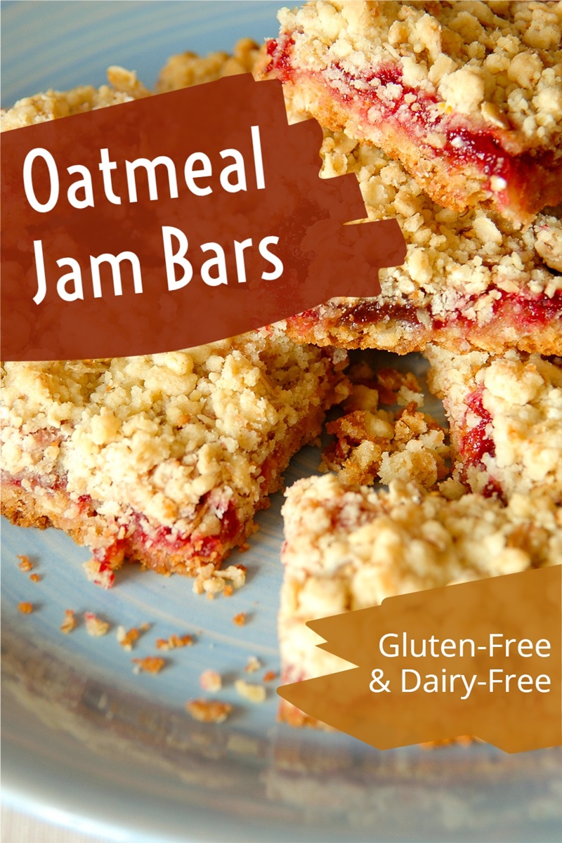 Dairy-Free & Gluten-Free Oatmeal Jam Bars Recipe