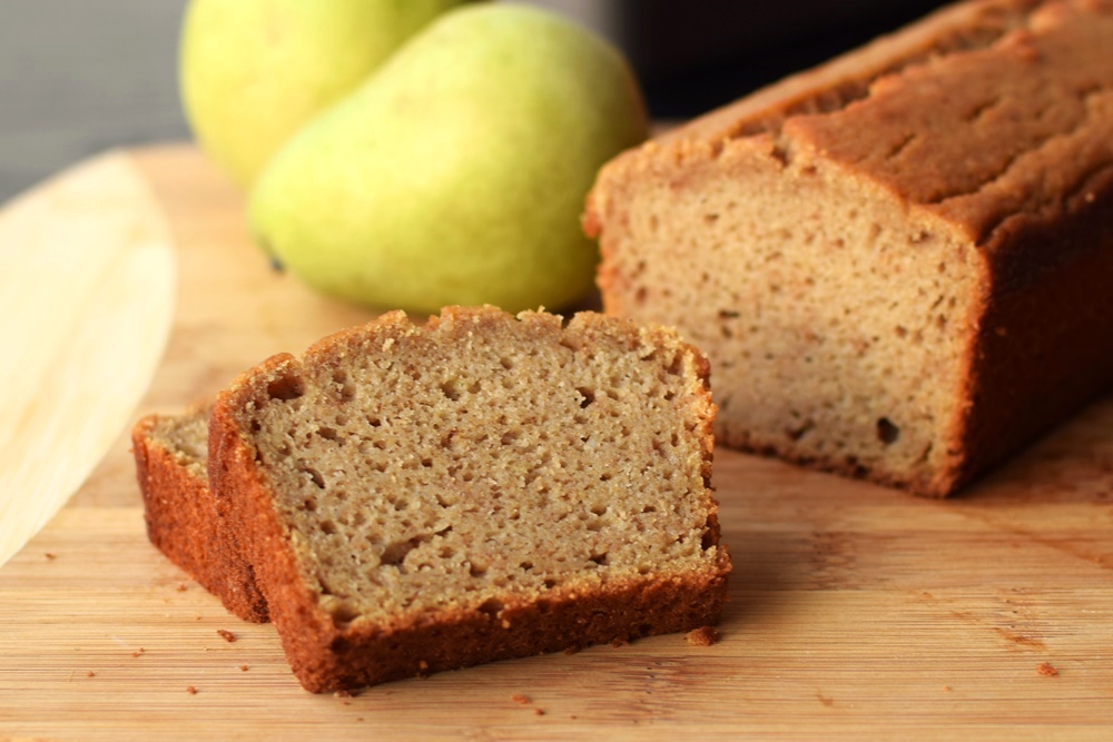 Spiced Pear Breakfast Bread Recipe: A wholesome, whole grain bread sweetened lightly with fruit and maple or honey. Dairy-free, nut-free, soy-free.