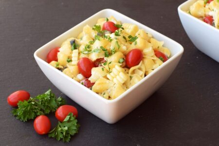 Creamy Dairy Free Ranch Pasta Salad Recipe (optionally vegan, soy-free & gluten-free)