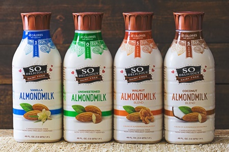 So Delicious Almond Milk Beverages and Blends - dairy-free, vegan & carrageenan-free! Walnut, Vanilla, Original & Unsweetened.