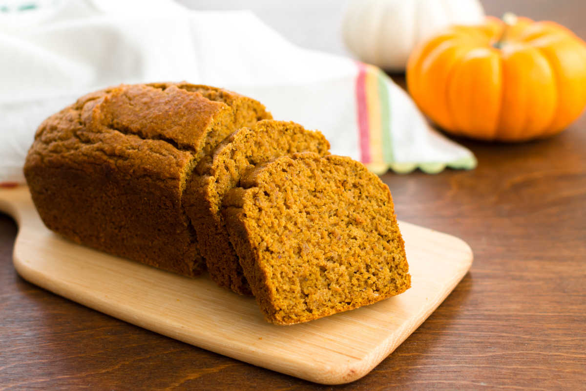 This tender, perfectly sweet, healthy pumpkin bread is dairy-free, vegan, 100% whole grain, sweetened naturally, and is surprisingly nut-free & soy-free!