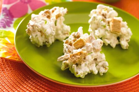 Dairy-Free Key Lime Pie Popcorn Clusters Recipe (gluten-free and vegan options). Sweet, fun, crunchy, flavorful, and a lively swap for rice crispy treats.