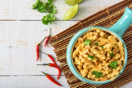 Vegan Thai Curry Pasta Recipe - rich, creamy, delicious, dairy-free, and soy-free recipe from the cookbook Vegan Mac and Cheese