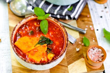 Vegan Lasagna Soup Recipe from The Friendly Vegan Cookbook - naturally delicious, uses simple, everyday ingredients!
