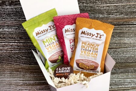 Missy J's Carob Cups Reviews and Info - Vegan, Dairy-Free, Chocolate-Free, Caffeine-Free, Refined Sugar-Free, Soy-Free, Peanut Butter Cups! Also in Mint and PB and J.