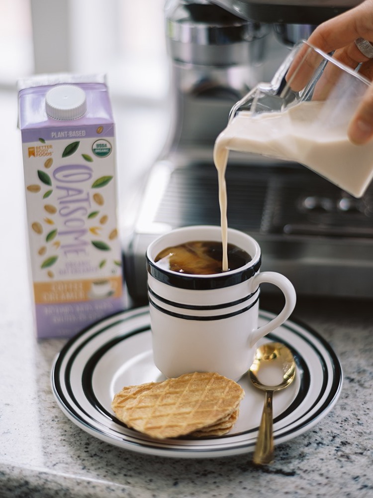 Oatsome Coffee Creamer Reviews & Info - Dairy-free, Gluten-free, Soy-free, Vegan, and Organic. Free of carrageenan, gums, lecithins, and other additives.